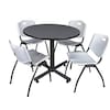 Kobe Round Tables > Breakroom Tables > Kobe Round Table & Chair Sets, 42 W, 42 L, 29 H, Grey TKB42RNDGY47GY